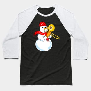 Trombone Snowman Baseball T-Shirt